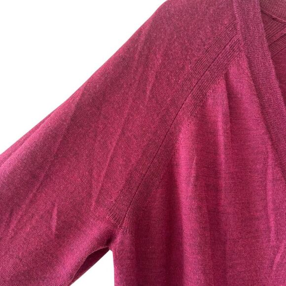 Eileen Fisher Sangria Organic Linen Cotton Blend V-Neck Long Sleeve Sweater SZ M - Picture 5 of 10